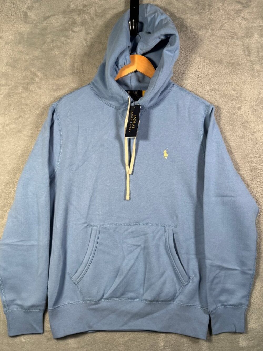 Polo Ralph Lauren Hoodie Mens S Bristol Blue RL Fleece Pullover Sweatshirt $145